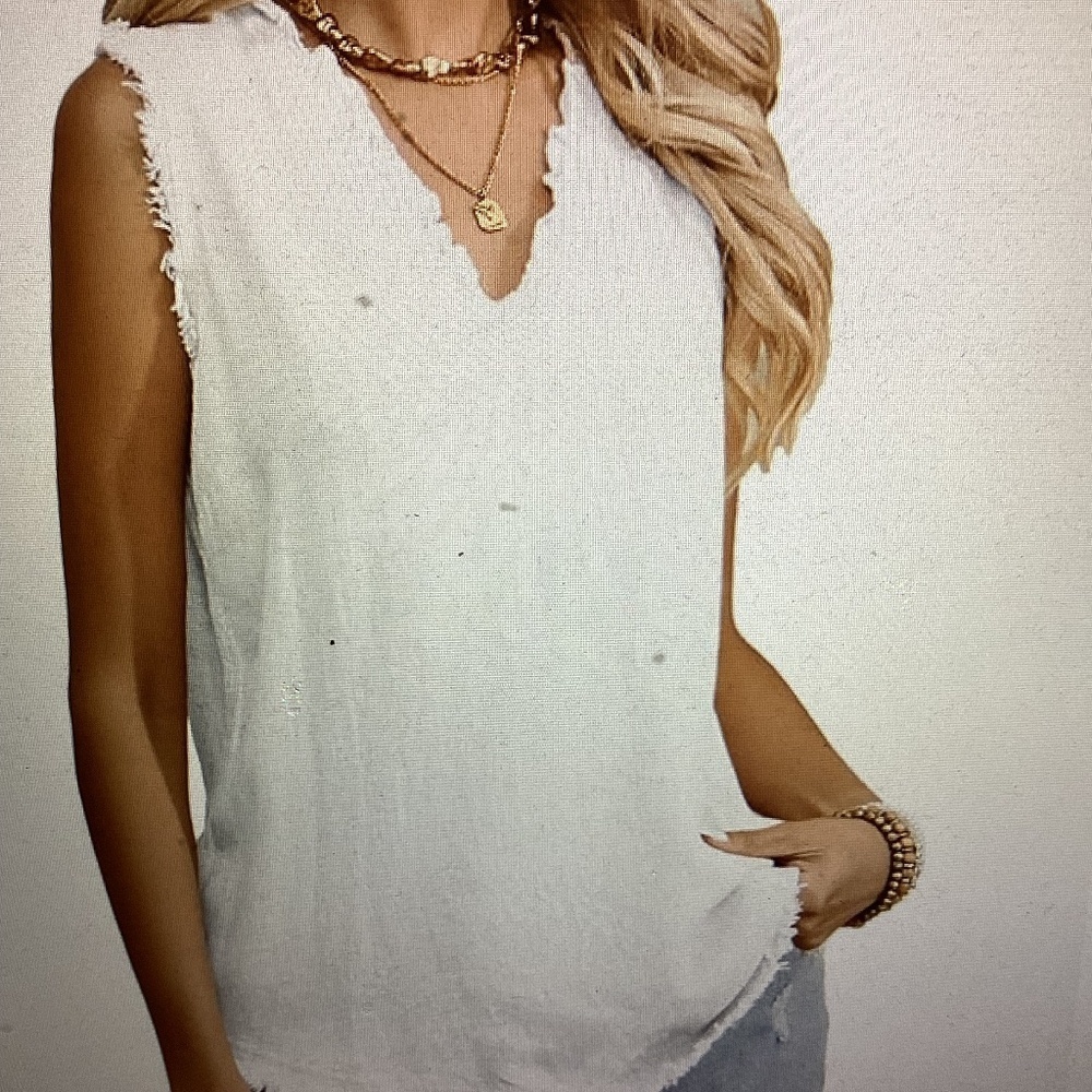RAW EDGE CAMISOLE TANK TOP (Size: XX-Large)